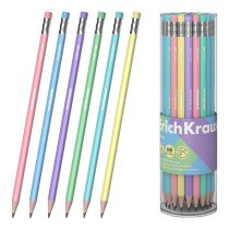 Чернографитный карандаш ErichKrause Pastel, трехгранный , с ластиком, HB (в тубусе по 42 шт.)
