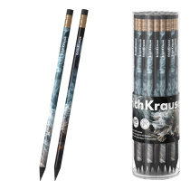 Чернографитный карандаш ErichKrause Fluid, круглый, с ластиком, НВ (в тубусе по 42 шт.)