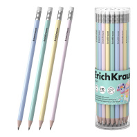 Чернографитный карандаш ErichKrause Milky, круглый, с ластиком, НВ (в тубусе по 42 шт.)