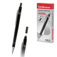 Карандаш механический ErichKrause Black Pointer 0.5 мм, НВ (в коробке по 12 шт.)