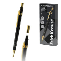 Карандаш механический ErichKrause Black Pointer Gold 0.5 мм, НВ (в коробке по 12 шт.)