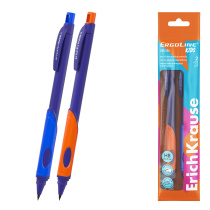 Набор из 2 механических карандашей ErichKrause ErgoLine® Kids Neon 2.0 мм, с точилкой, НВ (в пакете 2 шт.)