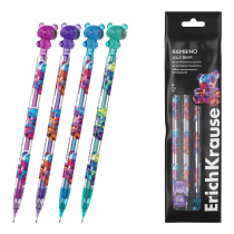 Набор из 4 механических карандашей ErichKrause Bambino Jelly Bear 0.7 мм, НВ (в пакете)