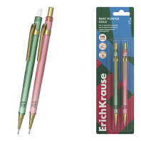 Набор из 2 механических карандашей ErichKrause Paint Pointer Gold 0.5 мм, с ластиком, НВ (в блистере)