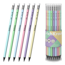 Чернографитный карандаш пластиковый  ErichKrause JOY® Pastel, круглый, с ластиком, HB (в тубусе по 42 шт.)