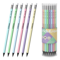 Чернографитный карандаш пластиковый  ErichKrause JOY® Pastel, круглый, с ластиком, HB (в тубусе по 42 шт.)