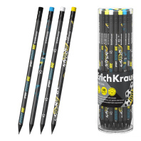 Чернографитный карандаш пластиковый ErichKrause Sport DNA, круглый, с ластиком, HB (в тубусе по 42 шт.)