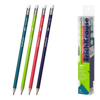 Набор из 12 чернографитных карандашей пластиковых ErichKrause JOY® Reef, суперстираемых, круглых, с ластиком, НВ (в пэт-боксе)