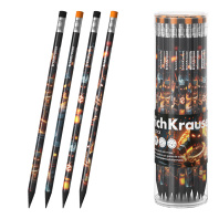 Чернографитный карандаш пластиковый ErichKrause Mine Block, трехгранный, с ластиком, НВ (в тубусе по 42 шт.)