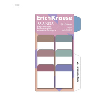 Клейкие закладки пластиковые ErichKrause Manga, 25X38 мм, 60 листов, 6 цветов