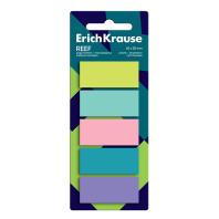 Клейкие закладки пластиковые ErichKrause Reef, 45x20 мм, 100 листов, 5 цветов