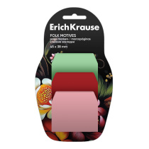Клейкие закладки пластиковые ErichKrause Folk Motives, 45x38 мм, 30 листов, 3 цвета