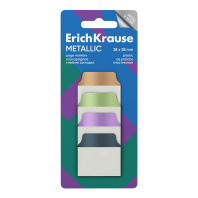 Клейкие закладки пластиковые ErichKrause Metallic, 38x38 мм, 40 листов, 4 цвета