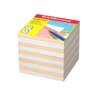 Бумага для заметок ErichKrause, 90x90x90 мм, 2 цвета: белый, персиковый