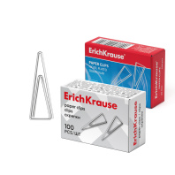 Скрепки металлические ErichKrause треугольные, 25 мм (в коробке по 100 шт.)