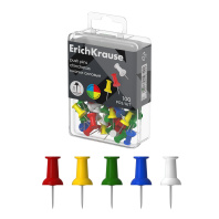 Кнопки силовые ErichKrause Классика, ассорти(в пластиковой коробке по 100 шт.)