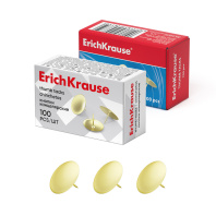 Кнопки металлические омедненные ErichKrause (в коробке по 100 шт.)