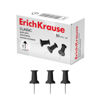 Кнопки силовые ErichKrause Классика, черный (в коробке по 50 шт.)