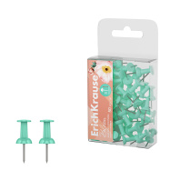 Кнопки силовые ErichKrause Цветущая нежность, мятный (в ПЭТ-боксе по 50 шт.)