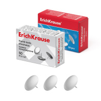 Кнопки металлические никелированные ErichKrause (в коробке по 50 шт.)