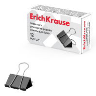 Зажимы для бумаг ErichKrause Classic, 25мм, черный  (в коробке по 12 шт.)