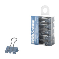 Зажимы для бумаг Energy Save ErichKrause Manga, 19 мм, Pale Blue (в пэт-боксе по 10 шт.)