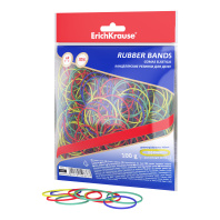 Канцелярские резинки для денег ErichKrause диаметр 40 мм/длина 60 мм, ассорти (в zip-пакете с европодвесом по 100г.)