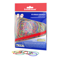 Канцелярские резинки для денег ErichKrause диаметр 60 мм/длина 100 мм, ассорти (в zip-пакете с европодвесом по 100г.)