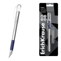 Нож-скальпель канцелярский ErichKrause Ferro, металлический, 2 лезвия в комплекте (в блистере по 1 шт.)