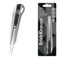 Нож канцелярский ErichKrause Ferro, с автоматической фиксацией лезвия, 9 мм, металлический (в пластиковом блистере по 1 шт.) Нож канцелярский ErichKrause Ferro, с автоматической фиксацией лезвия, 9 мм, металлический (в пластиковом блистере по 1 шт.)