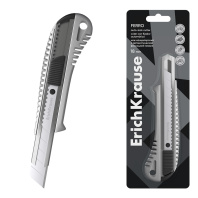 Нож канцелярский ErichKrause Ferro, с автоматической фиксацией лезвия, 18 мм, металлический (в пластиковом блистере по 1 шт.) Нож канцелярский ErichKrause Ferro, с автоматической фиксацией лезвия, 18 мм, металлический (в пластиковом блистере по 1 шт.)