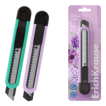 Нож канцелярский ErichKrause Butterfly Pastel Bloom, с автоматической фиксацией лезвия, 18 мм, ассорти (в блистере по 1 шт.)