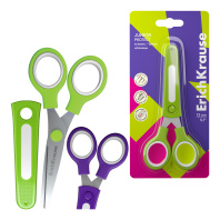 Ножницы ErichKrause Junior Protect, с пластиковым чехлом и именным стикером, 13см, ассорти (в блистере по 1 шт.) Ножницы ErichKrause Junior Protect, с пластиковым чехлом и именным стикером, 13см, ассорти (в блистере по 1 шт.)