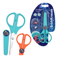 Ножницы ErichKrause Sea Friends Protect, с пластиковым чехлом и наклейками, 13 см, ассорти (в блистере по 1 шт.) Ножницы ErichKrause Sea Friends Protect, с пластиковым чехлом и наклейками, 13 см, ассорти (в блистере по 1 шт.)