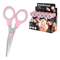 Ножницы ErichKrause Юниор Прима-кошка, 13см, розовый (в коробке-дисплее по 18 шт.)