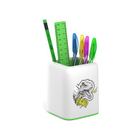 Набор настольный пластиковый ErichKrause® Forte, Dinosaur Park, белый с зеленой вставкой