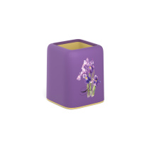 Подставка настольная пластиковая ErichKrause® Forte, Iris, фиолетовая с желтой вставкой