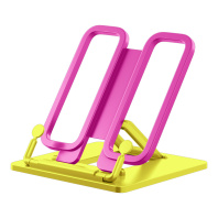 Подставка для книг пластиковая ErichKrause Base, Neon Solid, желтый с розовым