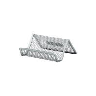 Подставка для визитных карточек металлическая ErichKrause Compass, Classic, серебряный