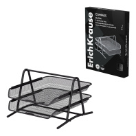 Лоток для бумаг 2-х уровневый металлический ErichKrause Compass, Classic, черный