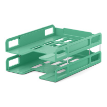 Набор из 2 пластиковых лотков-трансформеров для бумаг ErichKrause® Techno, Powder, оливковый