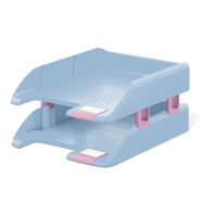 Набор из 2 пластиковых лотков для бумаг с боковыми креплениями ErichKrause Forte, Manga, голубой с розовым Набор из 2 пластиковых лотков для бумаг с боковыми креплениями ErichKrause Forte, Manga, голубой с розовым