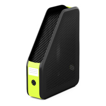 Подставка для бумаг вертикальная пластиковая ErichKrause® Forte, Accent, 75мм, черная с желтой вставкой