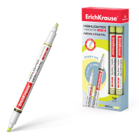 Двухсторонний маркер для выделения текста ErichKrause VisioLine® V-16 Неон и пастель, цвет чернил желтый (в коробке по 12 шт.)