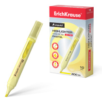 Маркер для выделения текста с жидкими чернилами ErichKrause VisioLine® V-14 Пастель, цвет чернил желтый (в коробке по 10 шт.)