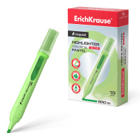 Маркер для выделения текста с жидкими чернилами ErichKrause VisioLine® V-14 Пастель, цвет чернил зеленый (в коробке по 10 шт.)