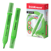 Маркер для выделения текста с жидкими чернилами ErichKrause VisioLine® V-14 Неон, цвет чернил зеленый (в коробке по 10 шт.)