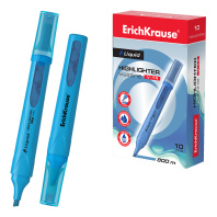 Маркер для выделения текста с жидкими чернилами ErichKrause VisioLine® V-14 Неон, цвет чернил голубой (в коробке по 10 шт.)