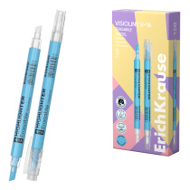 Двухсторонний стираемый текстмаркер ErichKrause Visioline V-16 Erasable Pastel, цвет чернил голубой (в коробке по 12 шт.)