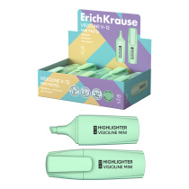 Текстмаркер ErichKrause Visioline V-12 Mini Pastel, цвет чернил зеленый (в коробке-дисплее по 10 шт.)